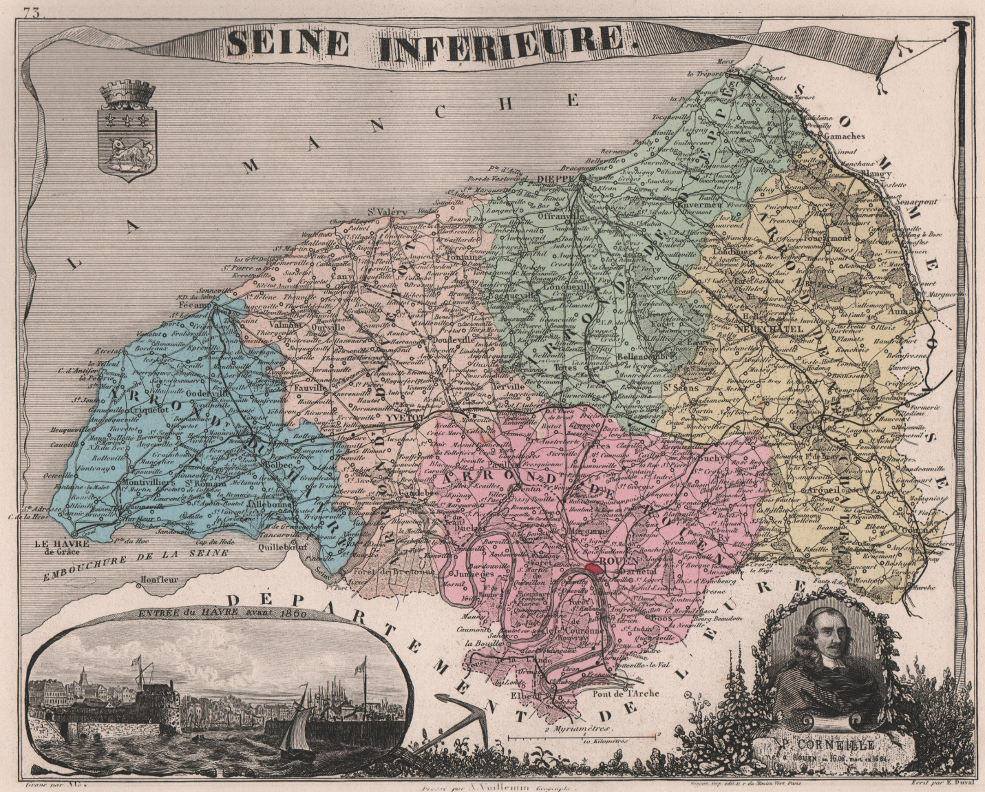 carte ancienne de la seine maritime